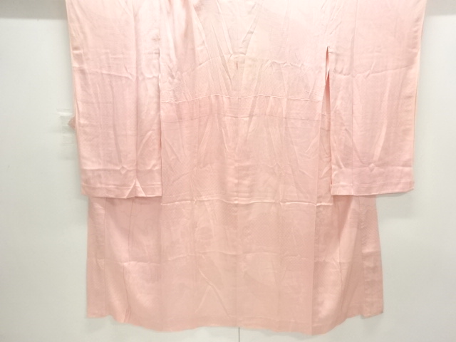 JAPANESE KIMONO / ANTIQUE HITOE JUBAN / SILK / MON KINSHA / WOVEN CRANE